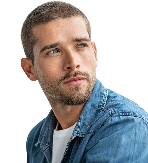 Mann mit markantem Gesichtsprofil – männliche Rhinoplastik und Nasenkorrektur