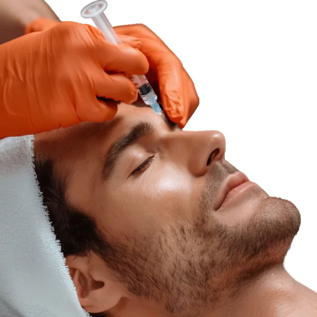 Nasenunterspritzung bei einem Mann – nicht-chirurgische Rhinoplastik zur Nasenkorrektur